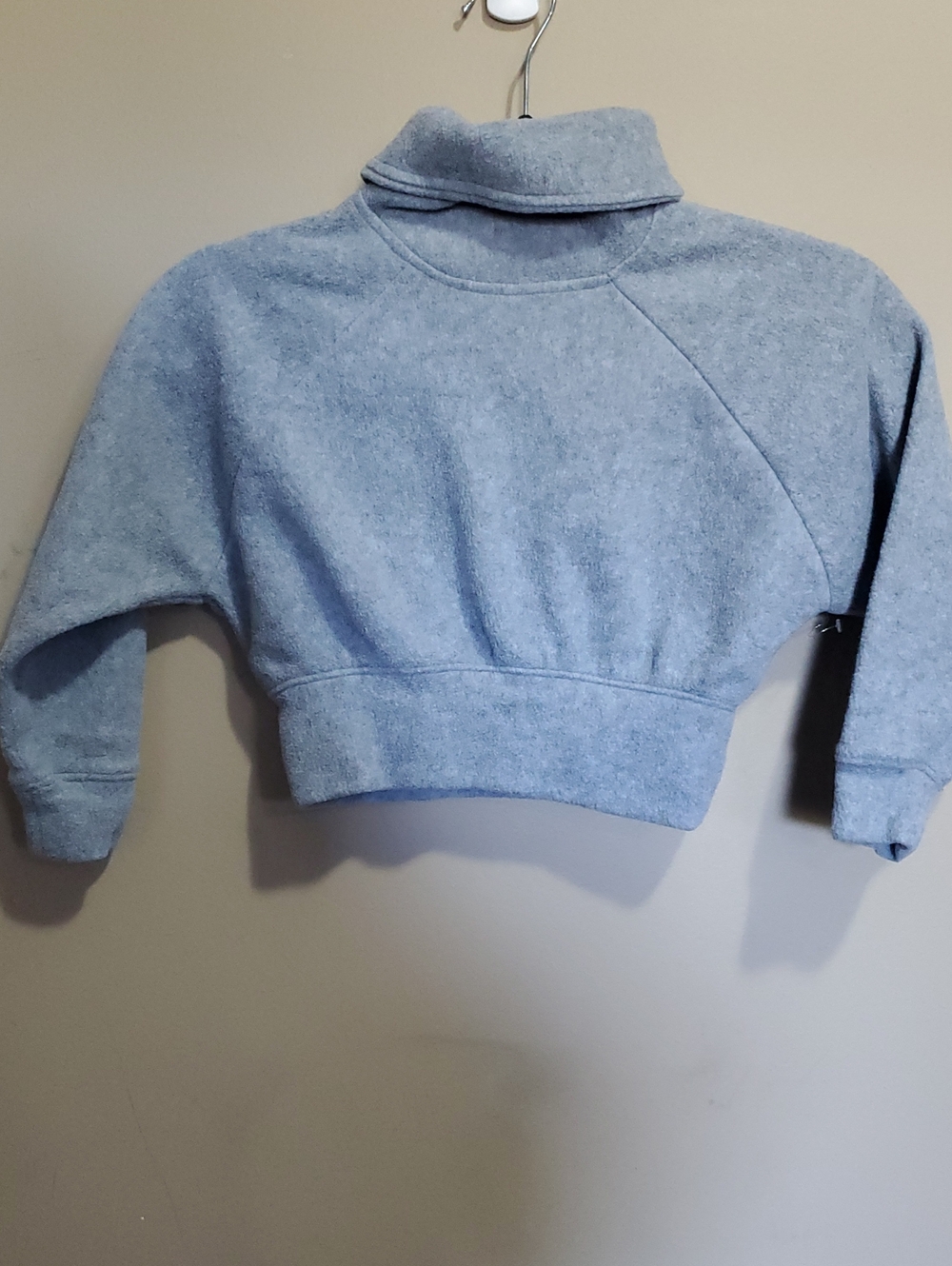 NRG Cropped Funnel Neck Sweater - Light Blue Size Xs